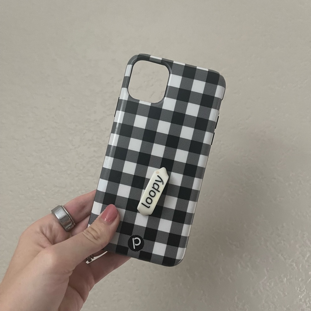 Black and White Gingham Loopy Phone Case iPhone 11 Pro Max